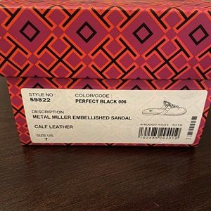 Tory Burch Shoes - NEW TORY BURCH 7 MILLER BLACK CRYSTAL FLIP FLOPS Tory Burch Shoes - NEW TORY BURCH 7 MILLER BLACK CRYSTAL FLIP FLOPS